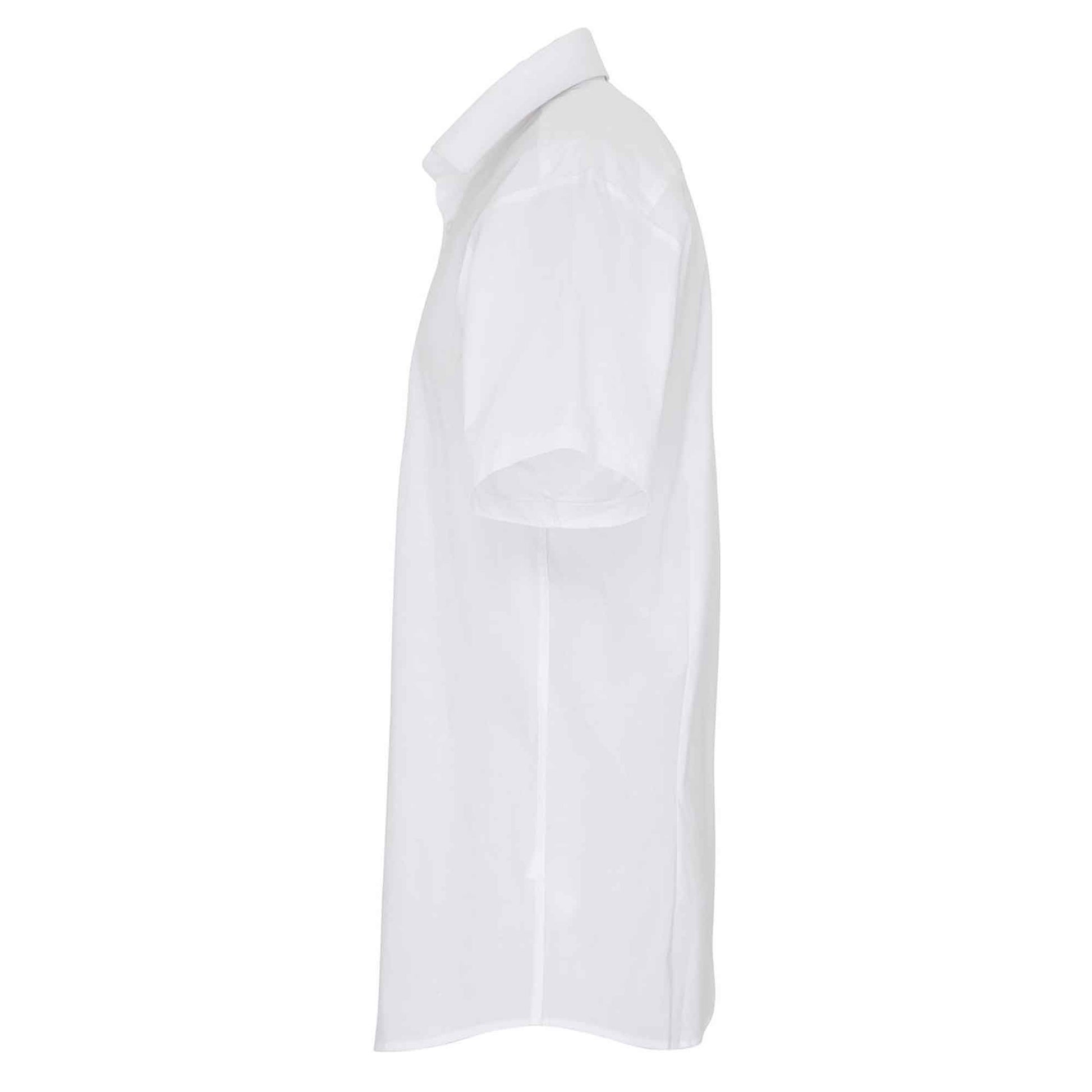 White - Side - Premier Mens Stretch Fit Poplin Short Sleeve Shirt