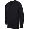 Navy - Lifestyle - Henbury Mens 12 Gauge Fine Knit V-Neck Jumper - Sweatshirt