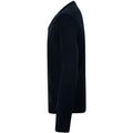 Black - Side - Henbury Mens 12 Gauge Fine Knit V-Neck Jumper - Sweatshirt