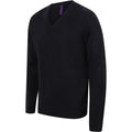 Black - Lifestyle - Henbury Mens 12 Gauge Fine Knit V-Neck Jumper - Sweatshirt
