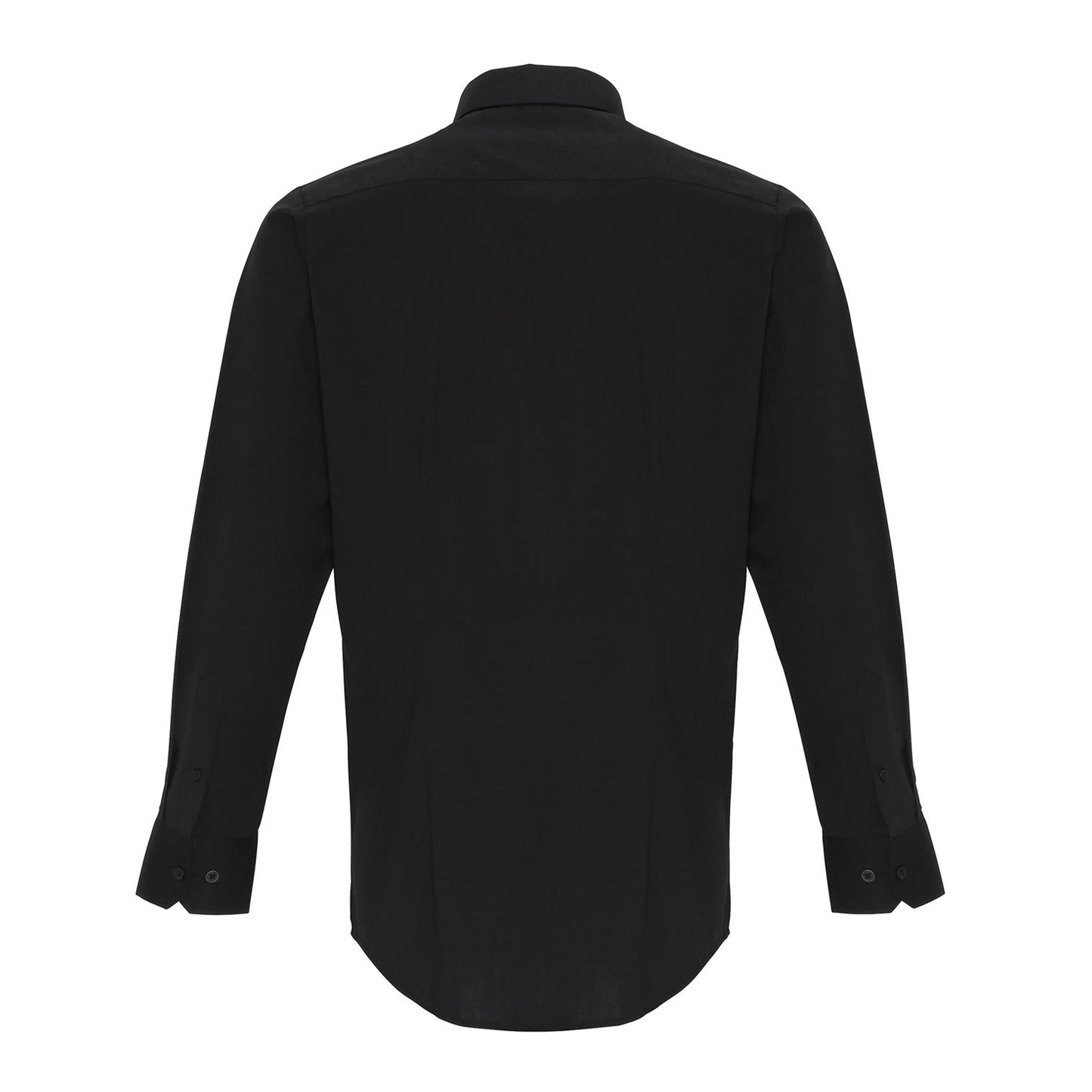 Black - Back - Premier Mens Stretch Fit Poplin Long Sleeve Shirt