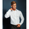 White - Pack Shot - Premier Mens Stretch Fit Poplin Long Sleeve Shirt