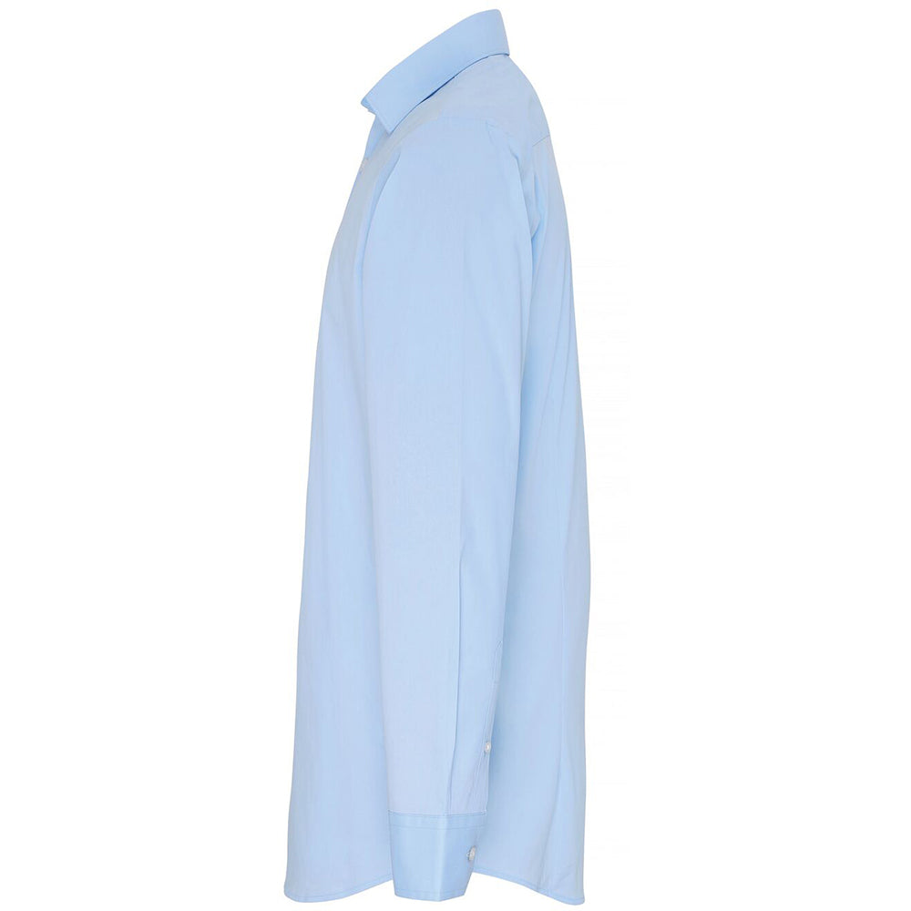 Pale Blue - Side - Premier Mens Stretch Fit Poplin Long Sleeve Shirt