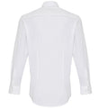 White - Back - Premier Mens Stretch Fit Poplin Long Sleeve Shirt