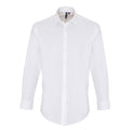 White - Side - Premier Mens Stretch Fit Poplin Long Sleeve Shirt