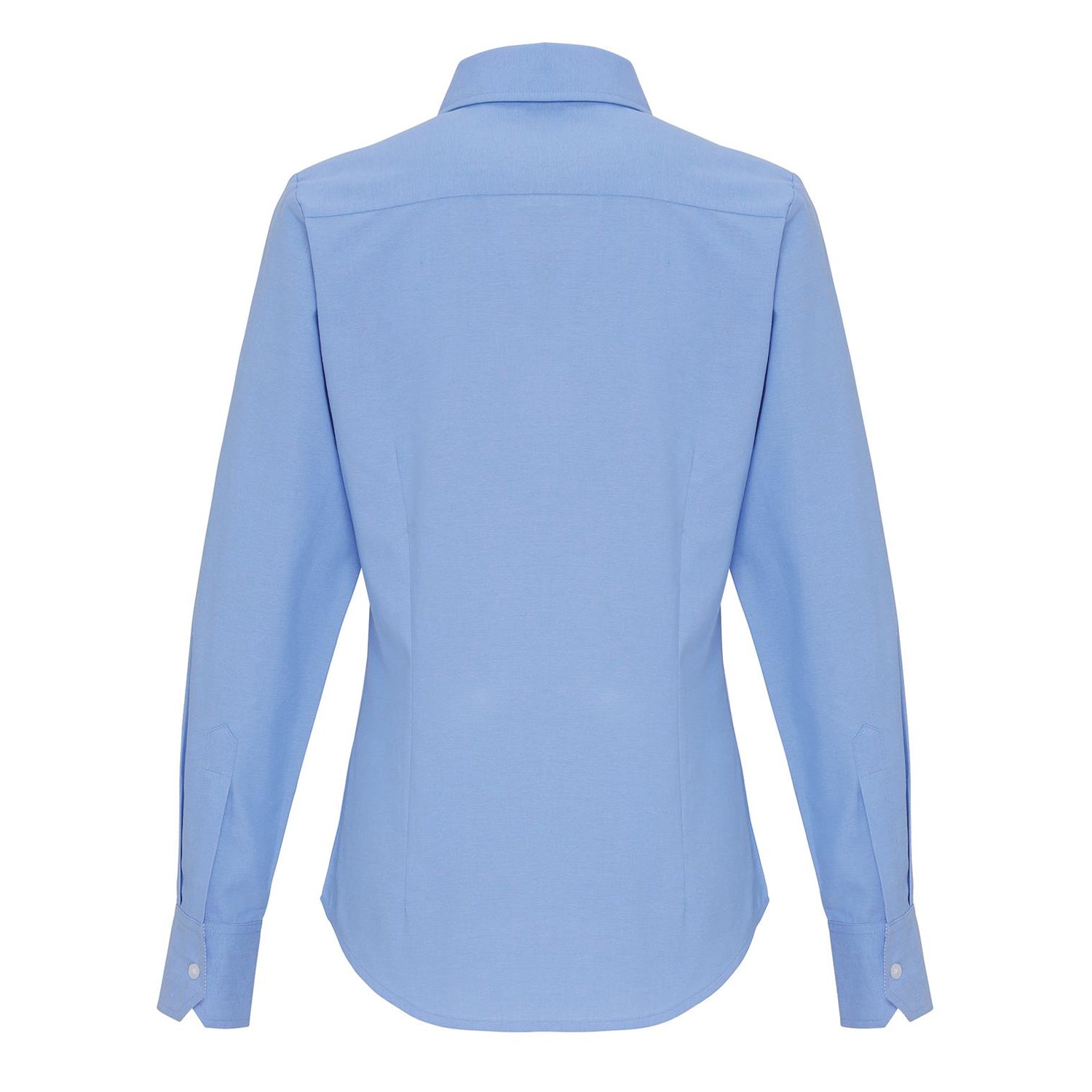 Light Blue - Back - Premier Womens-Ladies Cotton Rich Oxford Stripe Blouse