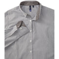 White-Grey - Back - Premier Womens-Ladies Cotton Rich Oxford Stripe Blouse
