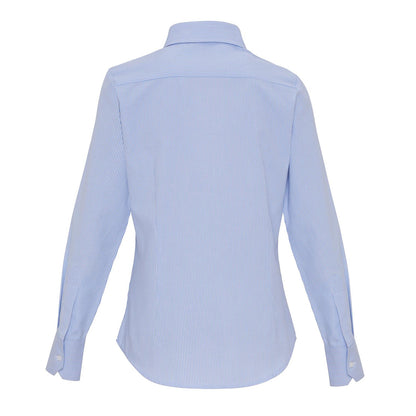 White-Light Blue - Back - Premier Womens-Ladies Cotton Rich Oxford Stripe Blouse