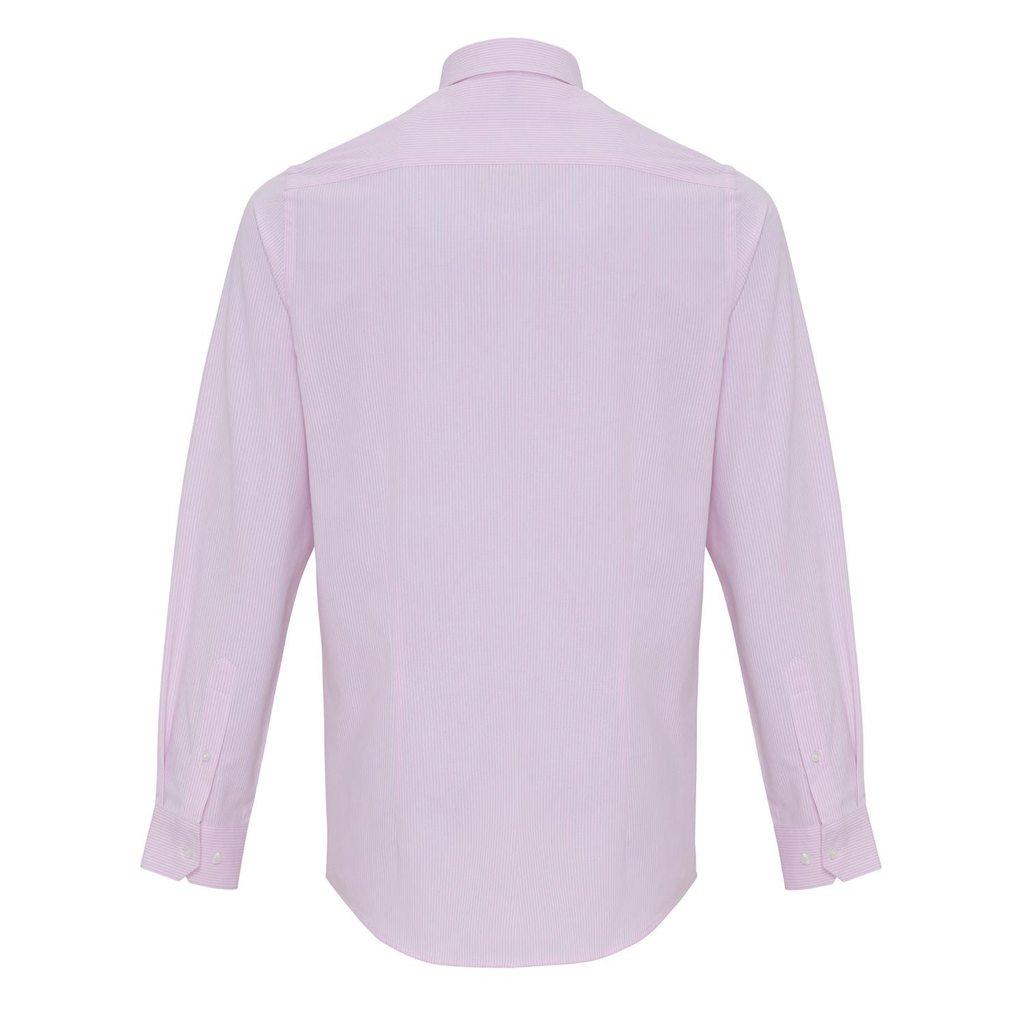White-Pink - Back - Premier Mens Cotton Rich Oxford Stripe Shirt