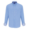 Light Blue - Side - Premier Mens Cotton Rich Oxford Stripe Shirt