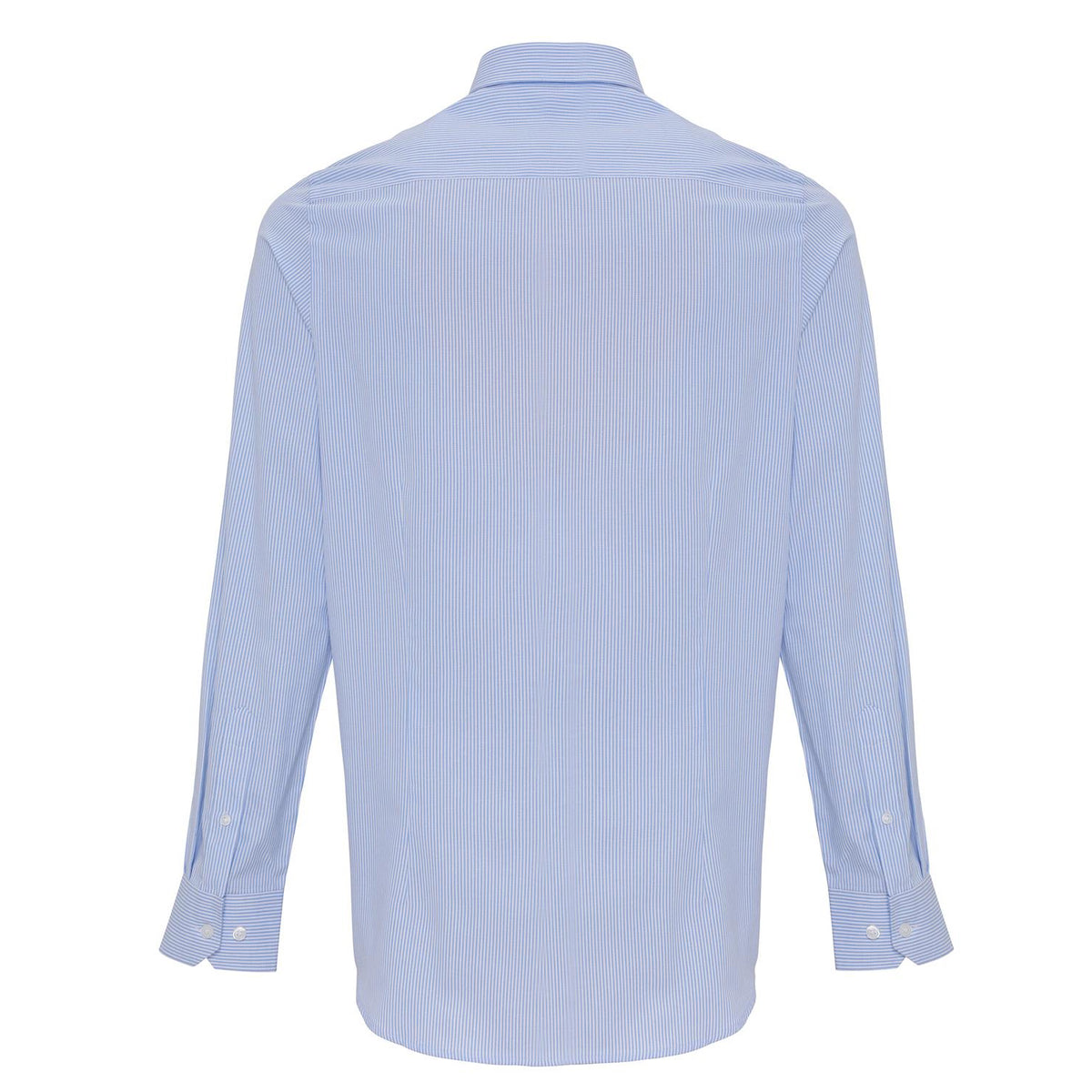 White-Light Blue - Back - Premier Mens Cotton Rich Oxford Stripe Shirt