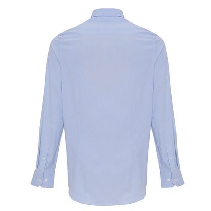 White-Light Blue - Back - Premier Mens Cotton Rich Oxford Stripe Shirt