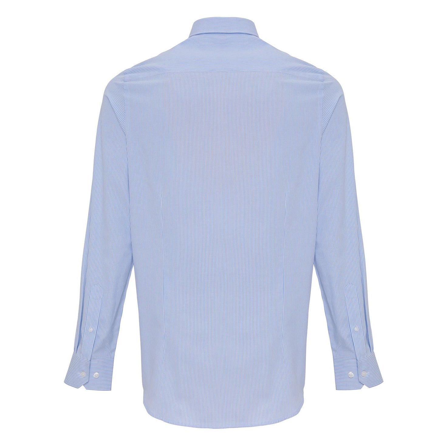 White-Light Blue - Back - Premier Mens Cotton Rich Oxford Stripe Shirt