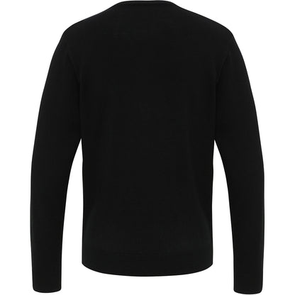 Black - Back - Premier Mens Essential Acrylic V-Neck Sweater