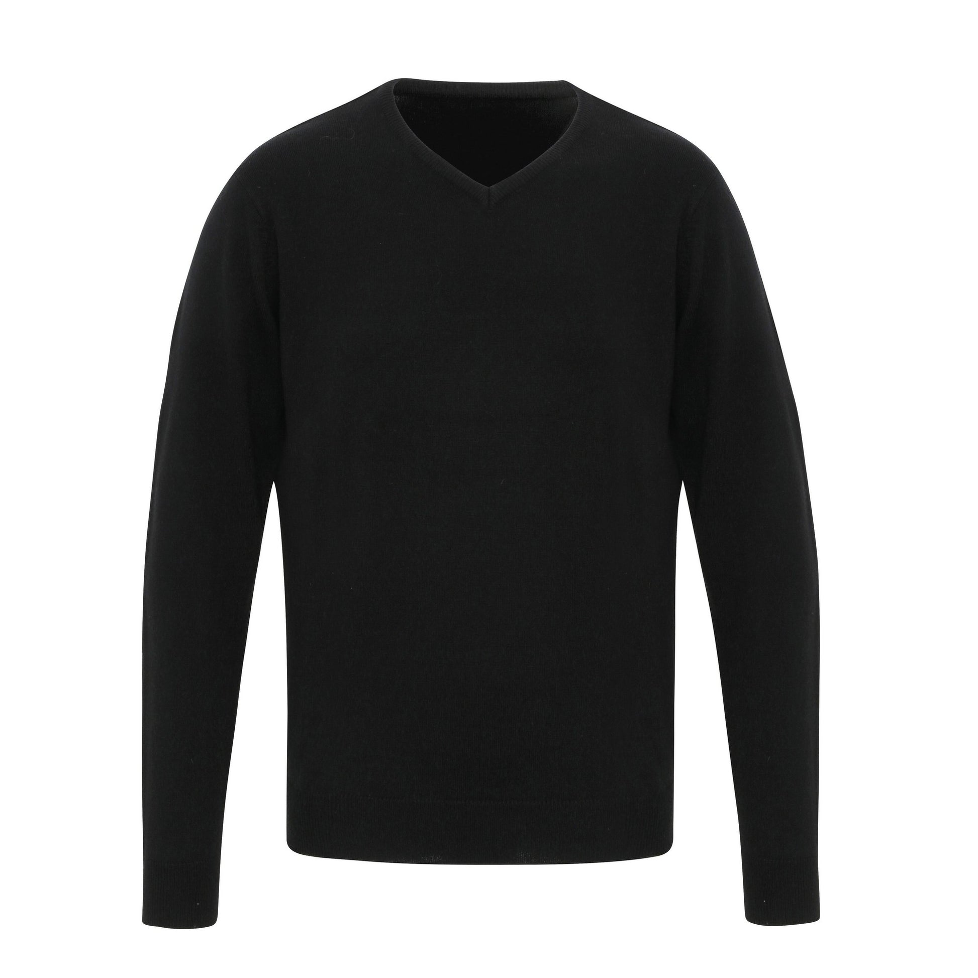 Black - Front - Premier Mens Essential Acrylic V-Neck Sweater
