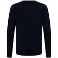 Navy - Side - Henbury Womens-Ladies 12 Gauge Fine Knit V-Neck Jumper - Sweatshirt