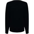 Black - Side - Henbury Womens-Ladies 12 Gauge Fine Knit V-Neck Jumper - Sweatshirt