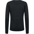 Grey Marl - Side - Henbury Womens-Ladies 12 Gauge Fine Knit V-Neck Jumper - Sweatshirt