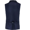 Navy - Back - Premier Mens Herringbone Waistcoat