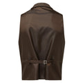 Brown Check - Back - Premier Mens Herringbone Waistcoat
