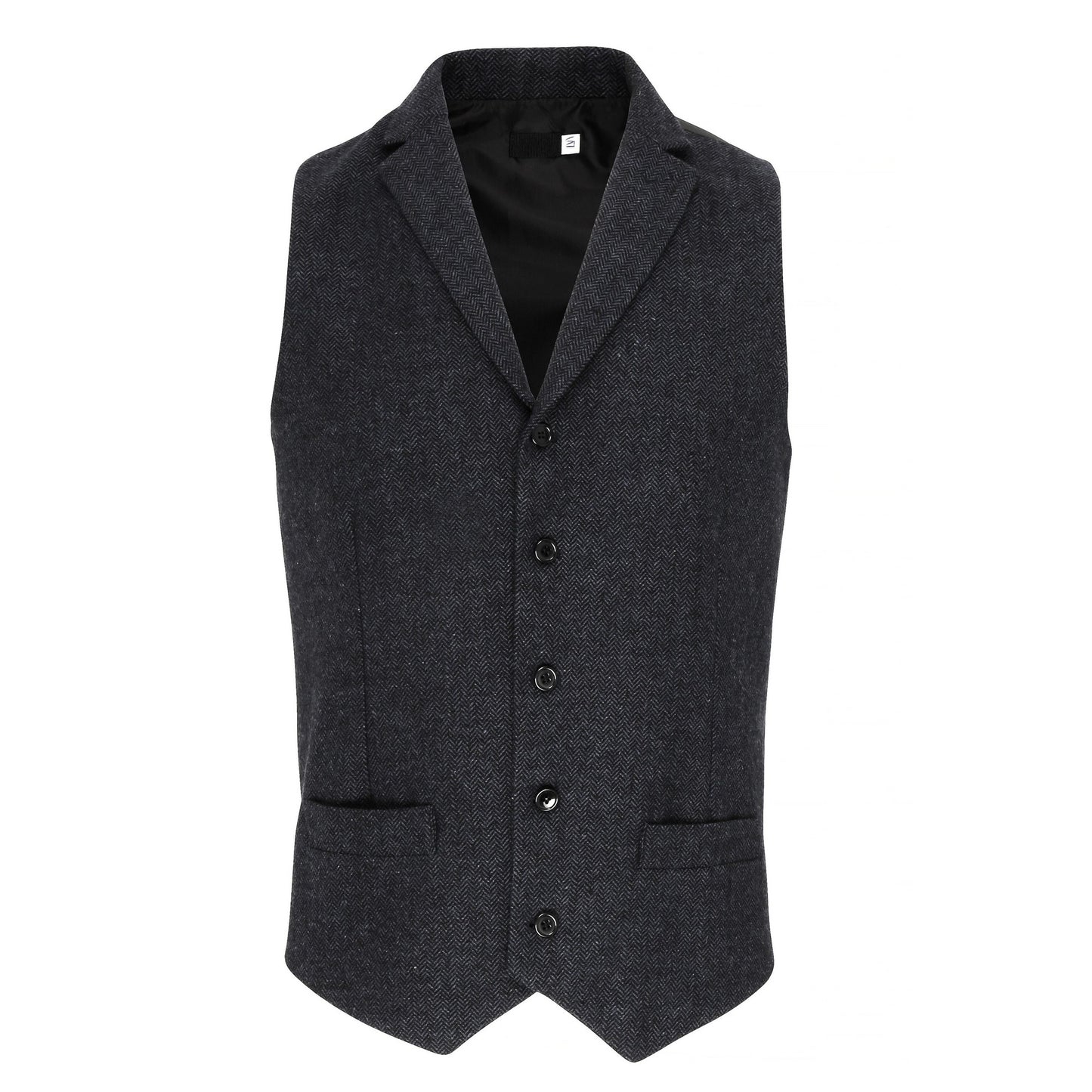 Dark Grey - Front - Premier Mens Herringbone Waistcoat