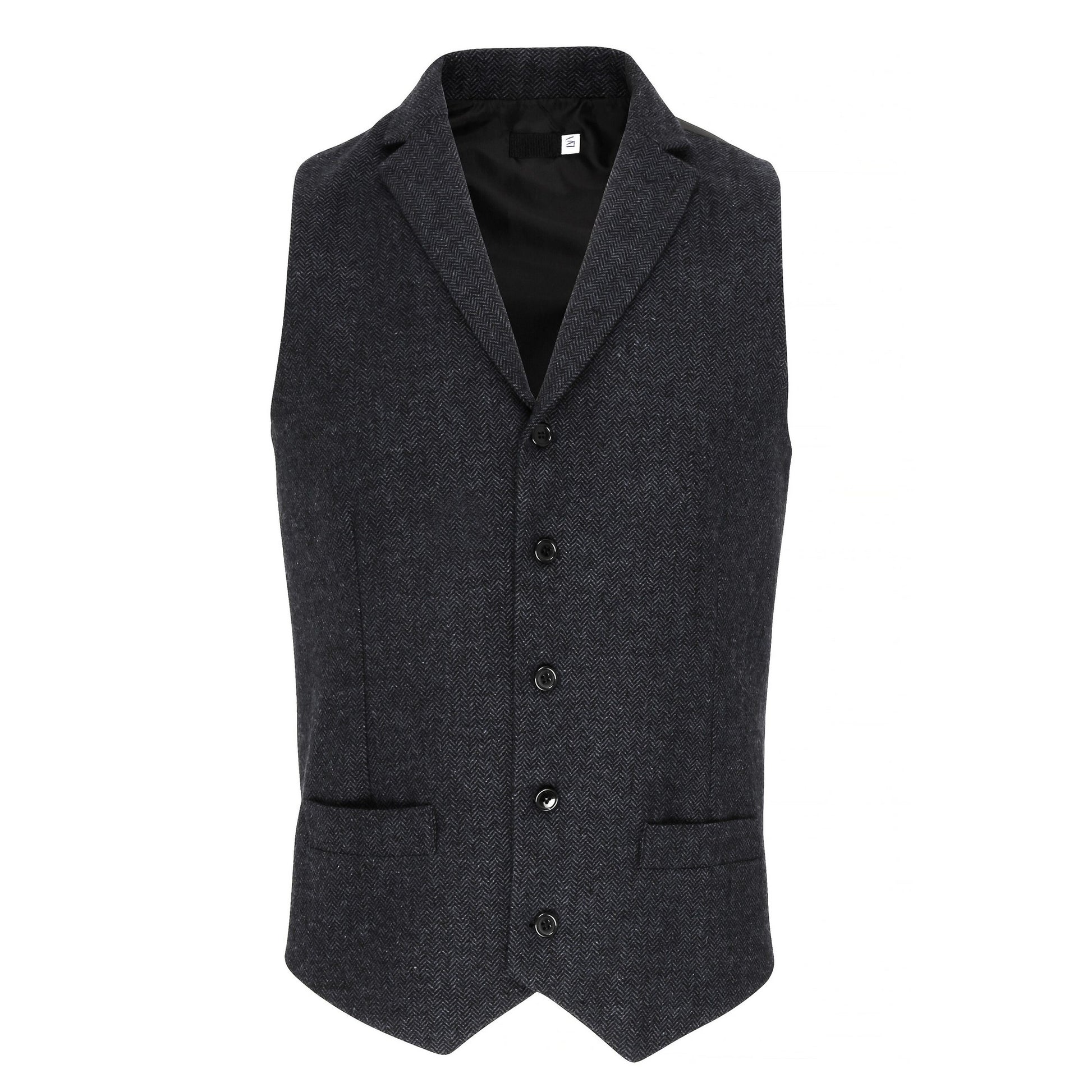 Dark Grey - Front - Premier Mens Herringbone Waistcoat