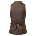 Brown Check - Back - Premier Womens-Ladies Herringbone Waistcoat