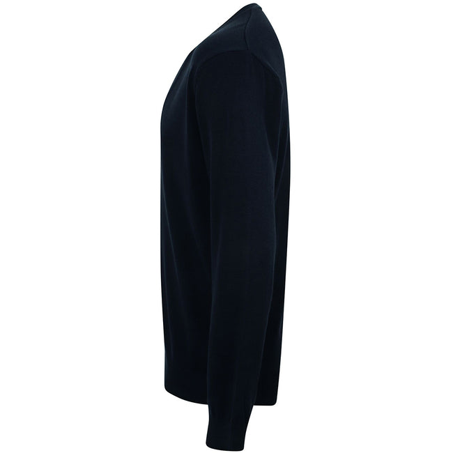 Navy - Lifestyle - Henbury Mens V Neck Button Fine Knit Cardigan