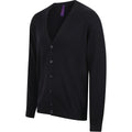 Navy - Pack Shot - Henbury Mens V Neck Button Fine Knit Cardigan