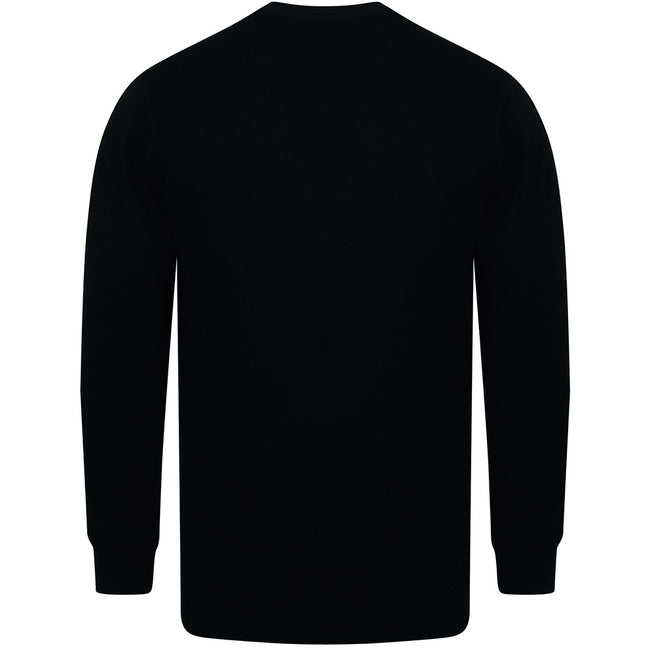 Black - Side - Henbury Mens V Neck Button Fine Knit Cardigan
