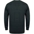 Grey Marl - Side - Henbury Mens V Neck Button Fine Knit Cardigan