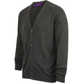 Grey Marl - Pack Shot - Henbury Mens V Neck Button Fine Knit Cardigan