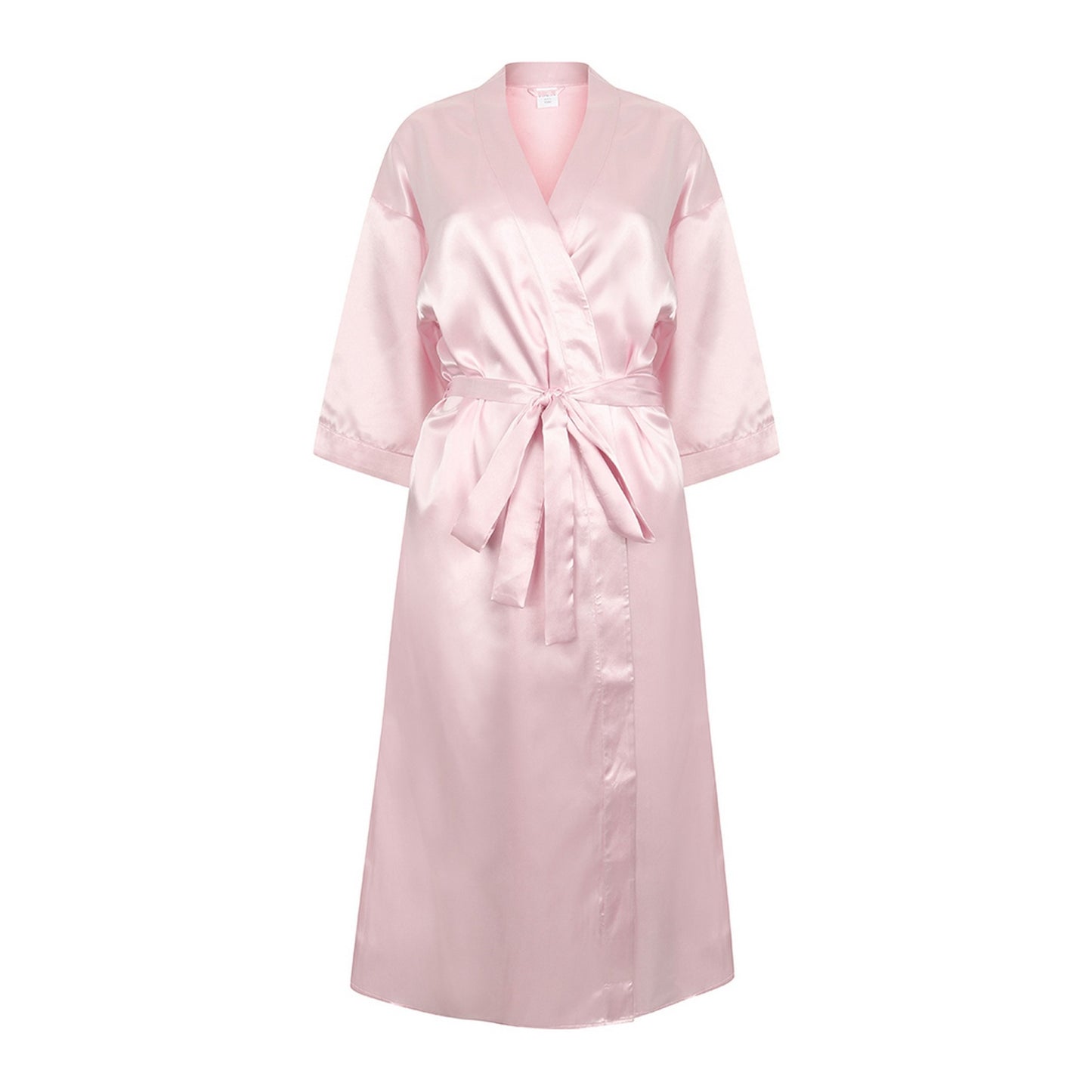 Light Pink - Front - Towel City Womens-Ladies Satin Robe