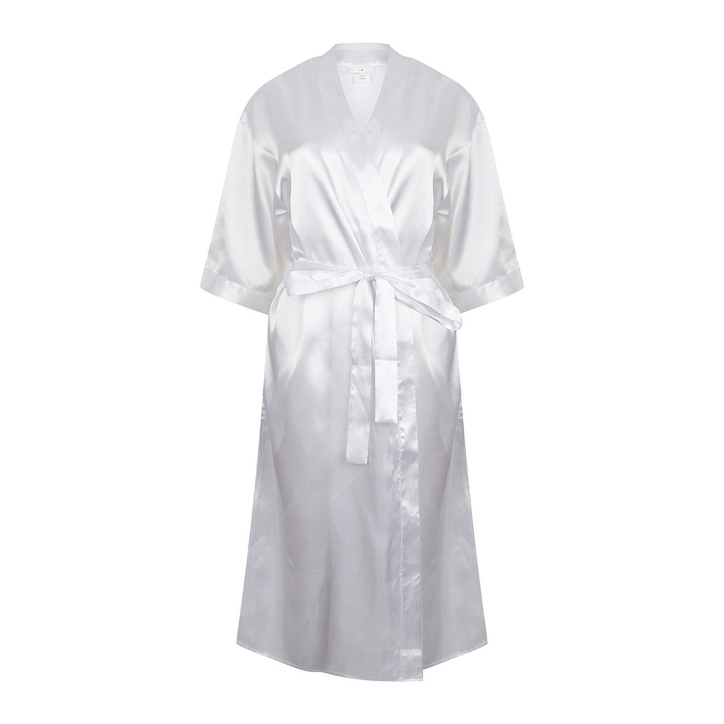 White - Front - Towel City Womens-Ladies Satin Robe
