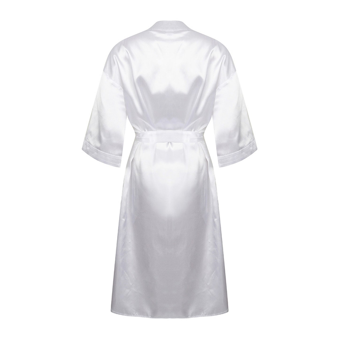 White - Back - Towel City Womens-Ladies Satin Robe