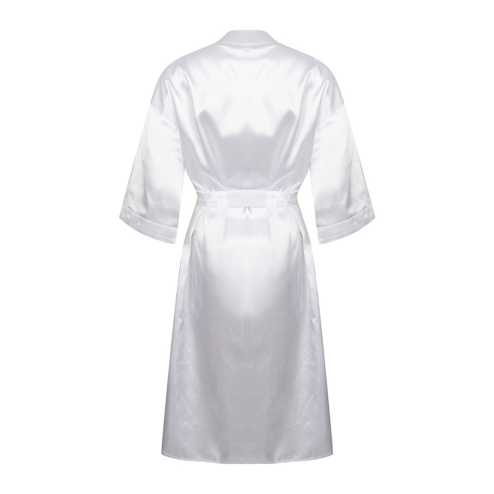 White - Back - Towel City Womens-Ladies Satin Robe