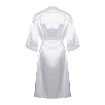 White - Back - Towel City Womens-Ladies Satin Robe