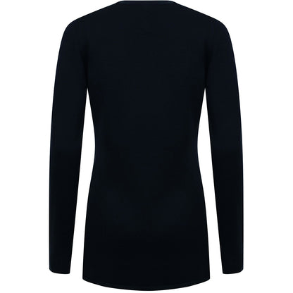 Navy - Back - Henbury Ladies-Womens V-Neck Button Fine Knit Cardigan