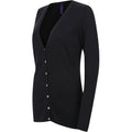 Navy - Lifestyle - Henbury Ladies-Womens V-Neck Button Fine Knit Cardigan