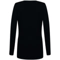 Black - Back - Henbury Ladies-Womens V-Neck Button Fine Knit Cardigan