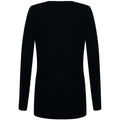 Black - Back - Henbury Ladies-Womens V-Neck Button Fine Knit Cardigan