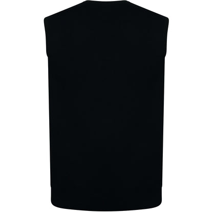 Navy - Back - Henbury Mens Sleeveless 12 Gauge V-Neck Fine Knit Jumper