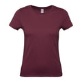 Burgundy - Front - B&C Womens-Ladies #E150 T-Shirt