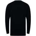Black - Back - Henbury Mens Crew Neck 12 Gauge Fine Knit Jumper - Sweatshirt
