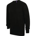 Black - Lifestyle - Henbury Mens Crew Neck 12 Gauge Fine Knit Jumper - Sweatshirt