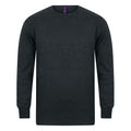 Grey Marl - Front - Henbury Mens Crew Neck 12 Gauge Fine Knit Jumper - Sweatshirt