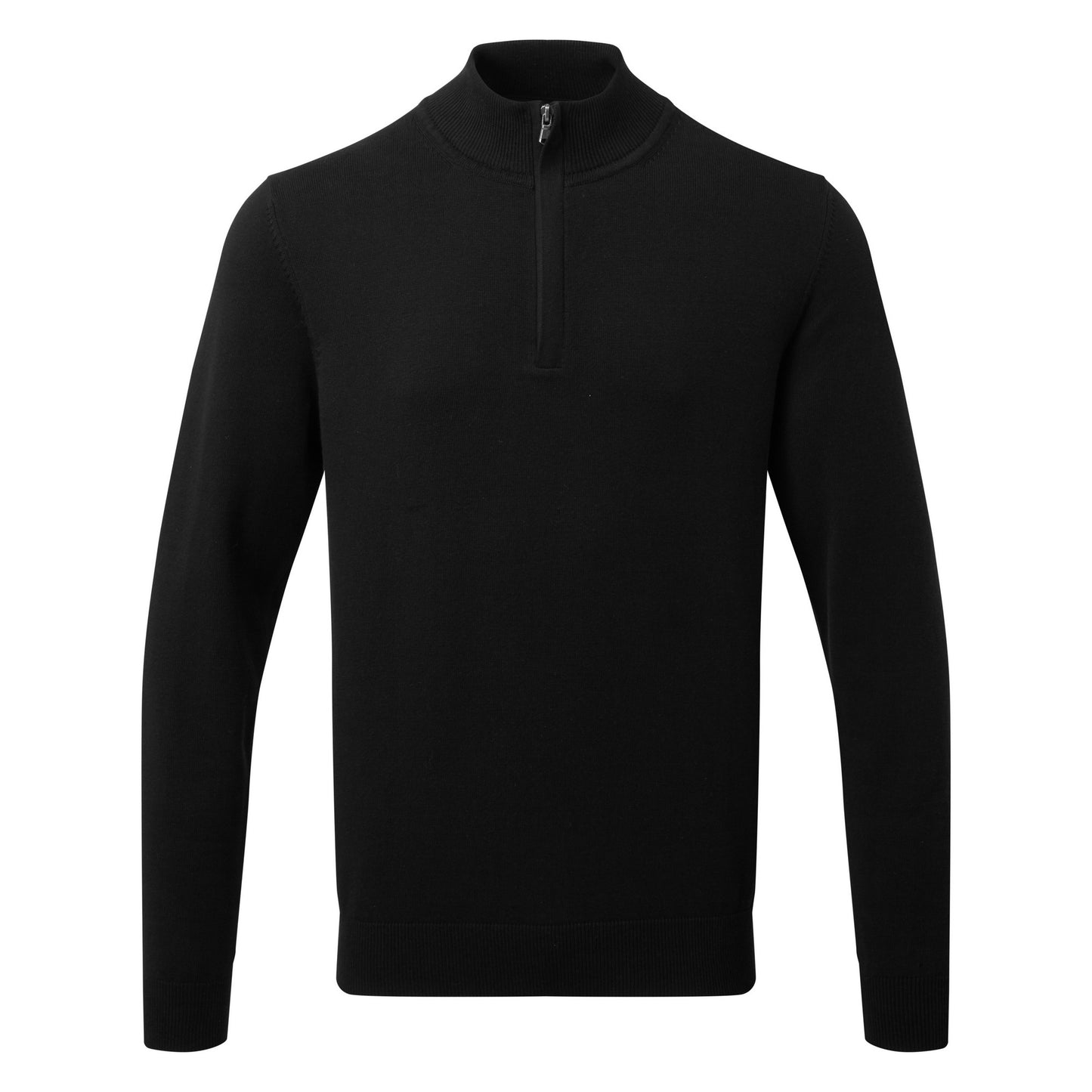 French Navy - Side - Asquith & Fox Mens Cotton Blend Zip Sweatshirt