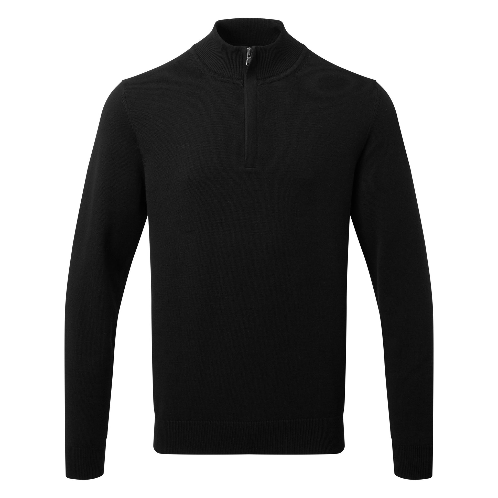 French Navy - Side - Asquith & Fox Mens Cotton Blend Zip Sweatshirt