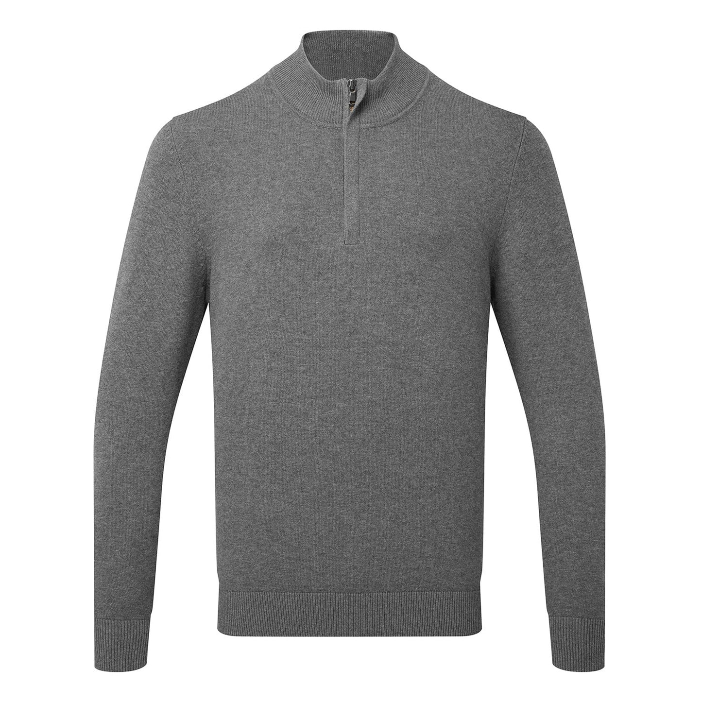 Charcoal - Front - Asquith & Fox Mens Cotton Blend Zip Sweatshirt