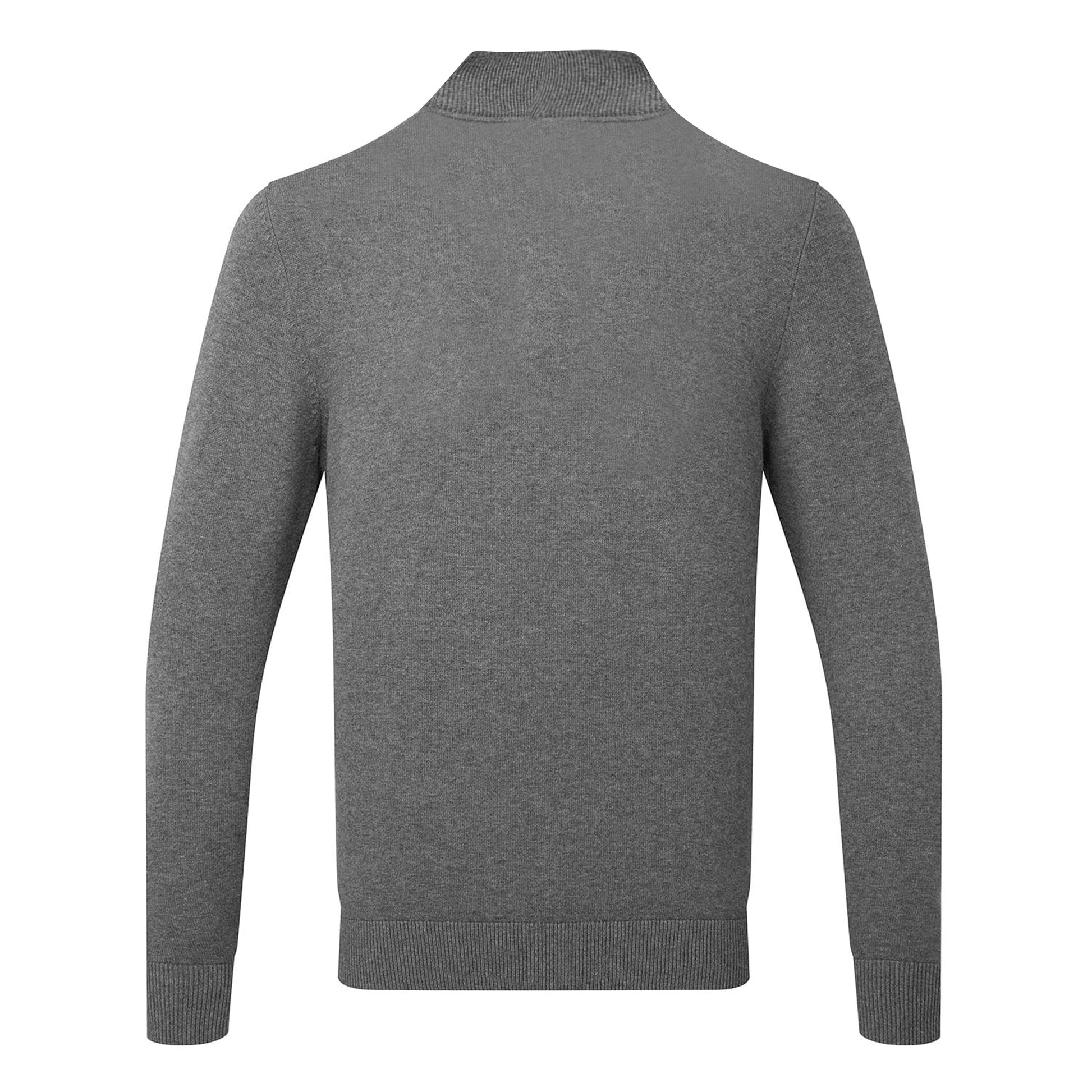 Charcoal - Back - Asquith & Fox Mens Cotton Blend Zip Sweatshirt